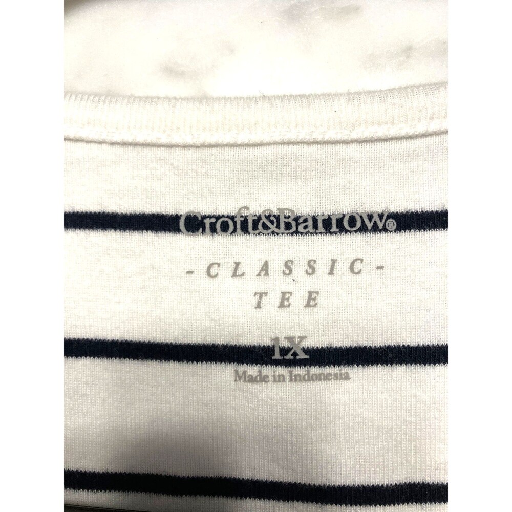 Croft & Barrow Classic Tee Black/White Stripes Size 1X - Picture 2 of 6